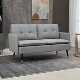 Divanetto 2 Posti Moderno con Gambe in Acciaio 139x68x80cm Grigio