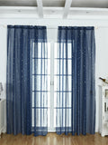 Star Decor Rod Pocket Sheer Curtain 1pz