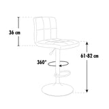 Sgabello Bar Cucina Fisso Girevole regolabile Schienale Poggiapiedi