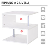 Tavolino Da Salotto Basso con Ripiani Arredamento Moderno in Legno Bianco