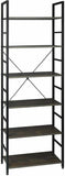 Libreria Scaffale in Metallo Legno 6 Ripiani Scaffalatura Porta Fioriera