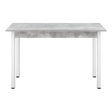 Tavolo da Pranzo/Cucina con Gambe in Acciaio 120x60cm Effetto Cemento/Bianco