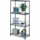 Scaffale 4 Ripiani Acciaio Inox Mobile Libreria Multiuso Cromo Nero