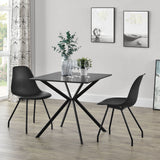 Tavolo da pranzo rettangolare design 78x78x75cm Tavolino conferenze Nero