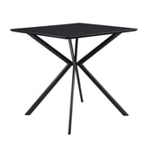 Tavolo da pranzo rettangolare design 78x78x75cm Tavolino conferenze Nero