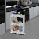 Scaffale portaoggetti con ruote 72x12x54,5cm Bianco Carello Bagno Cucina