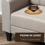 Poltroncina da Camera e Soggiorno Moderna in Tessuto Piedini in Legno