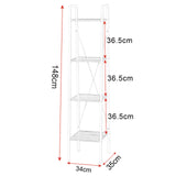 Scaffale Angolo 4 Ripiani per Studio Ufficio Mensole in Legno Porta Piante